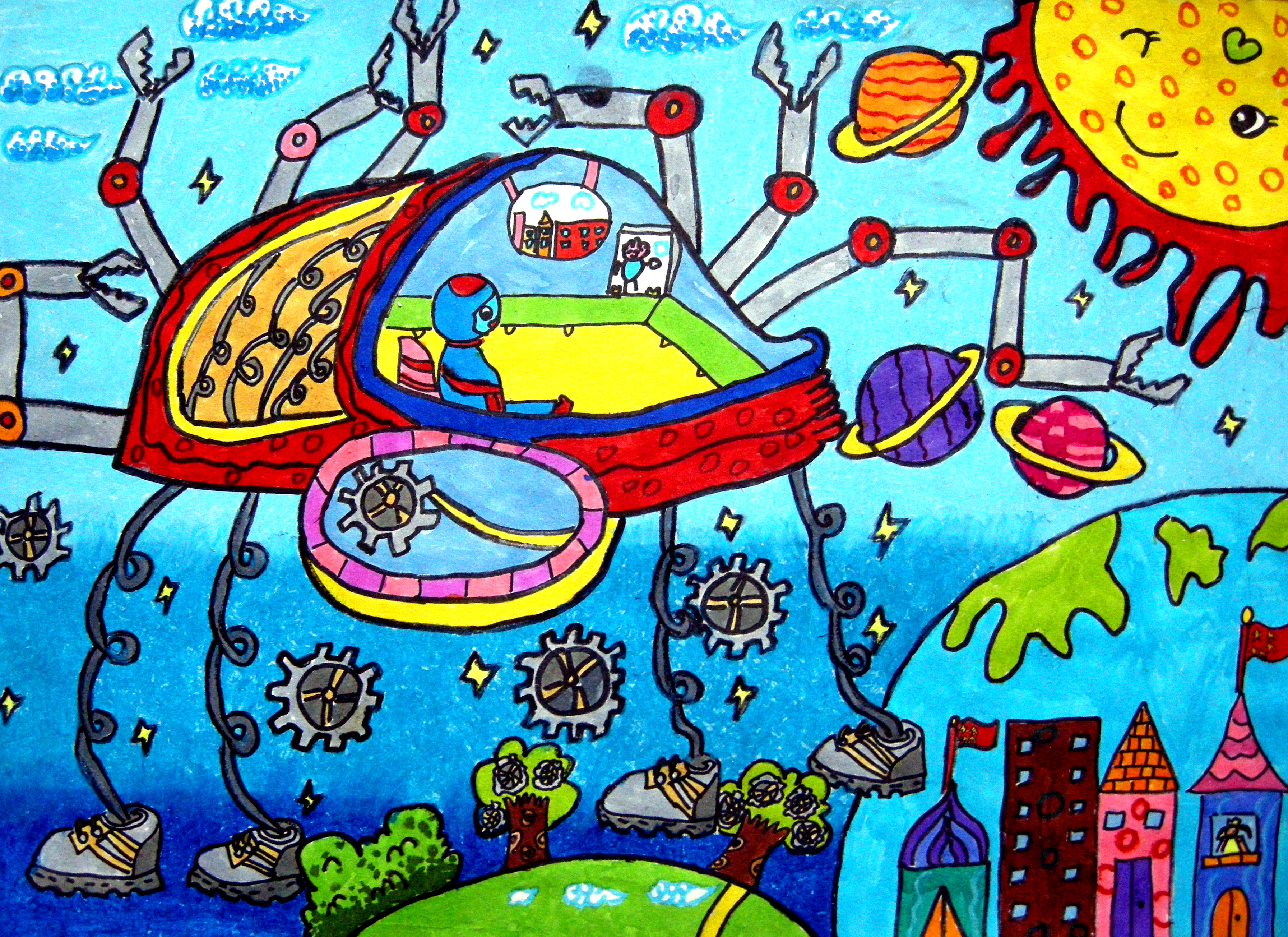 绘画作品,呼和浩特市北垣小学靳林辰曦 绘画作品,呼和浩特市北垣小学靳林辰曦