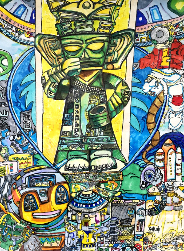 绘画作品,科技考古技术 绘画作品,科技考古技术
