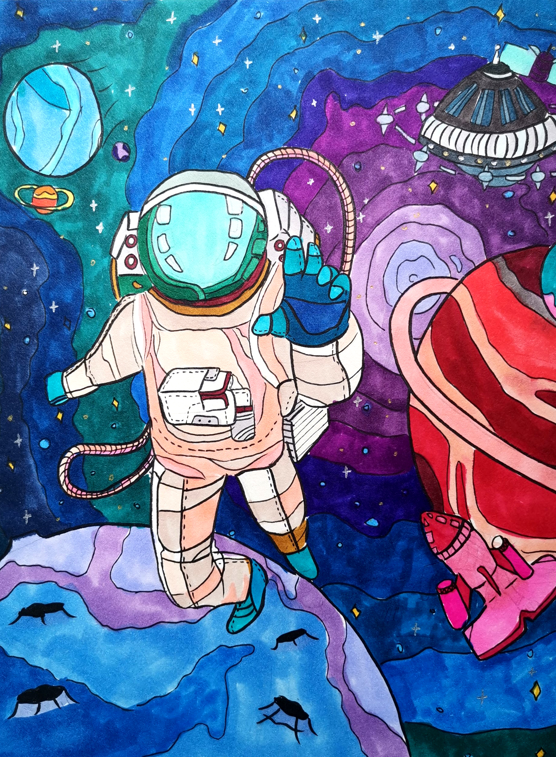 太空漫步,中央美术学院少儿美术教育研究中心,莫着者 太空漫步,中央美术学院少儿美术教育研究中心,莫着者