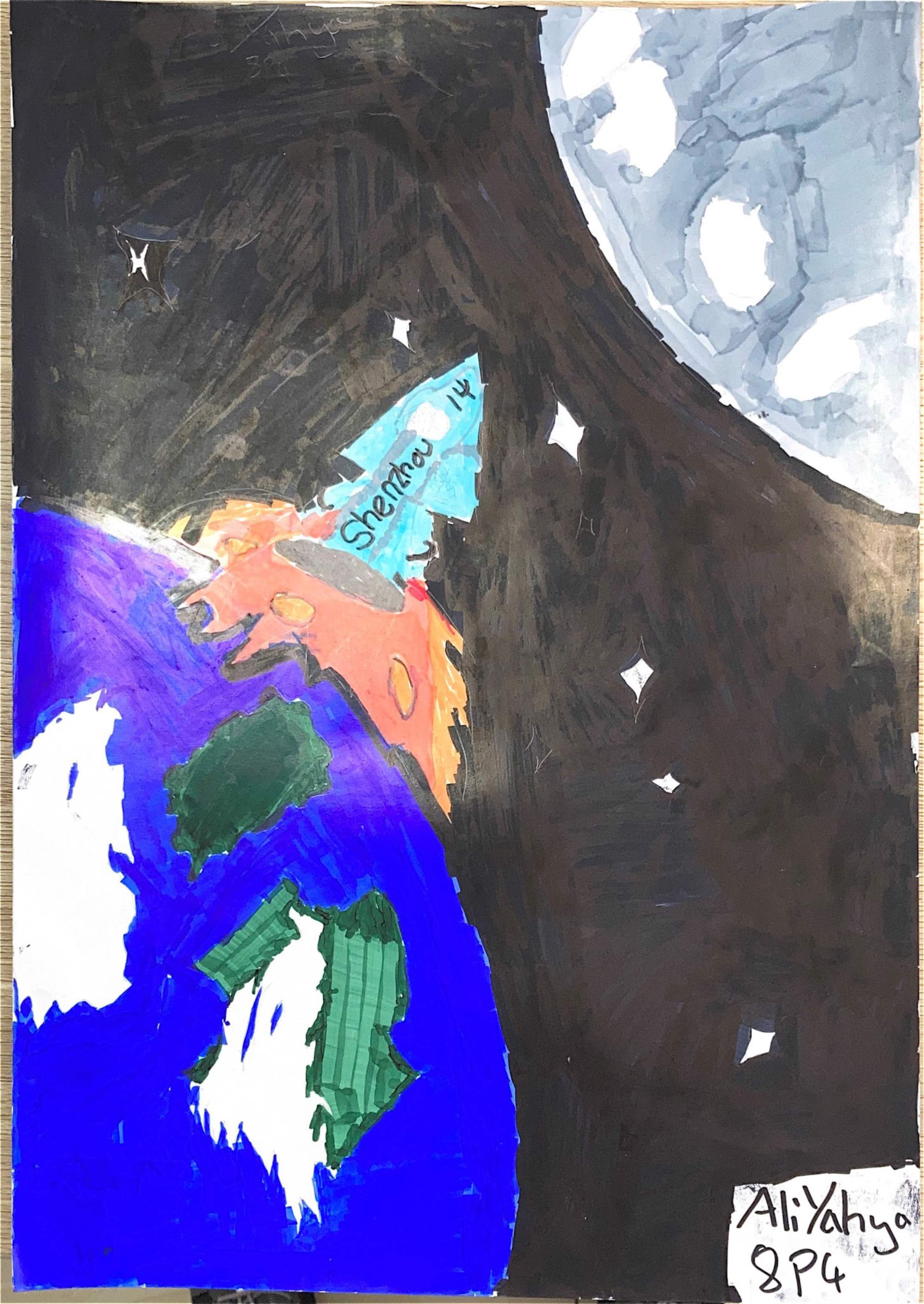 v航天日绘画作品《从蔚蓝星球出发》,肯尼亚阿里·雅雅(ali yahya) v航天日绘画作品《从蔚蓝星球出发》,肯尼亚阿里·雅雅(ali yahya)