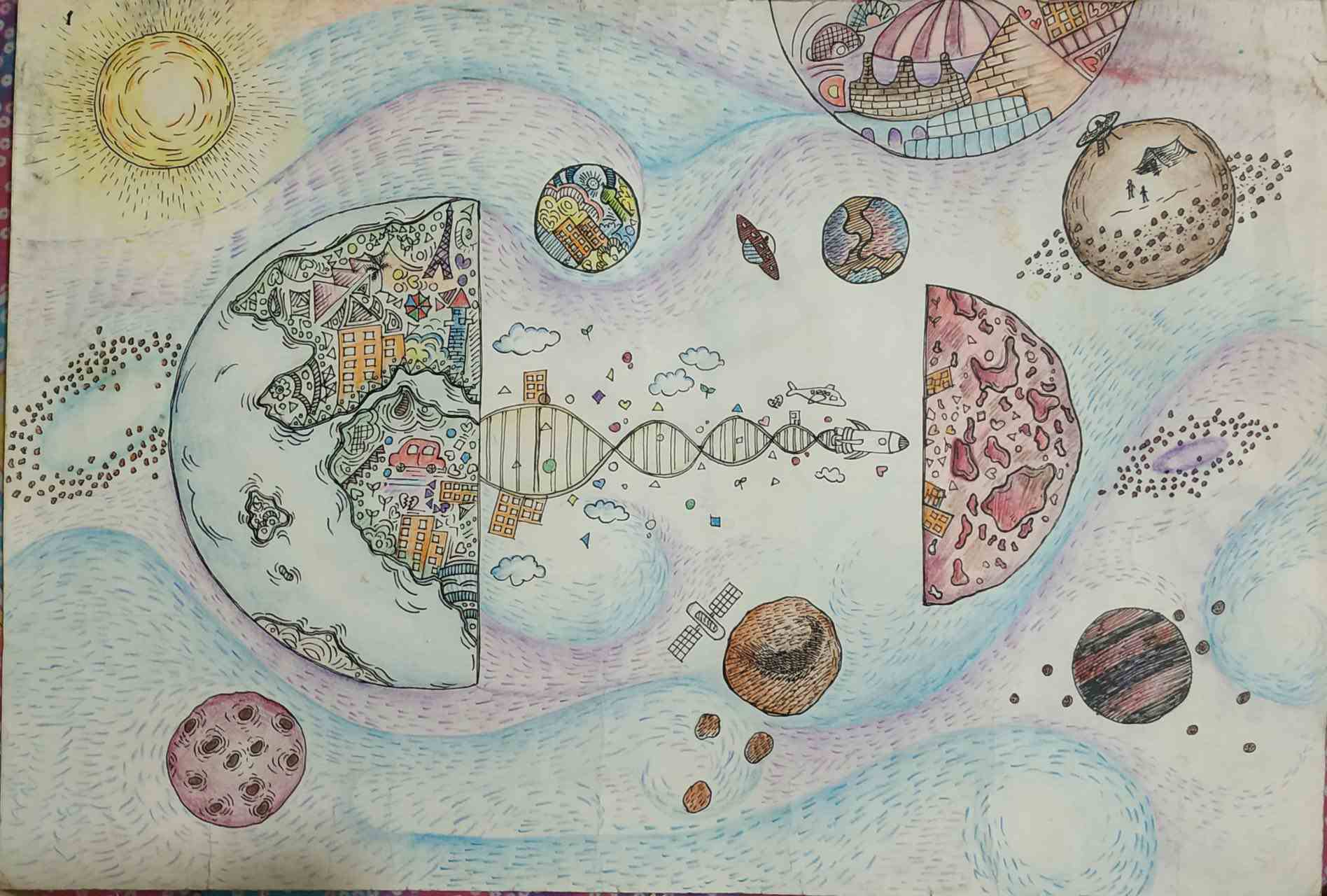 航天日绘画作品《太空骑士》,孟加拉国nanziba faiza 航天日绘画作品《太空骑士》,孟加拉国nanziba faiza